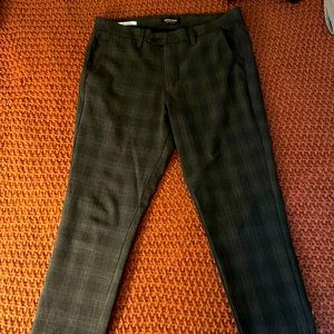 Jack & Jones 31”w/32” l. Brown plaid casual dress pants